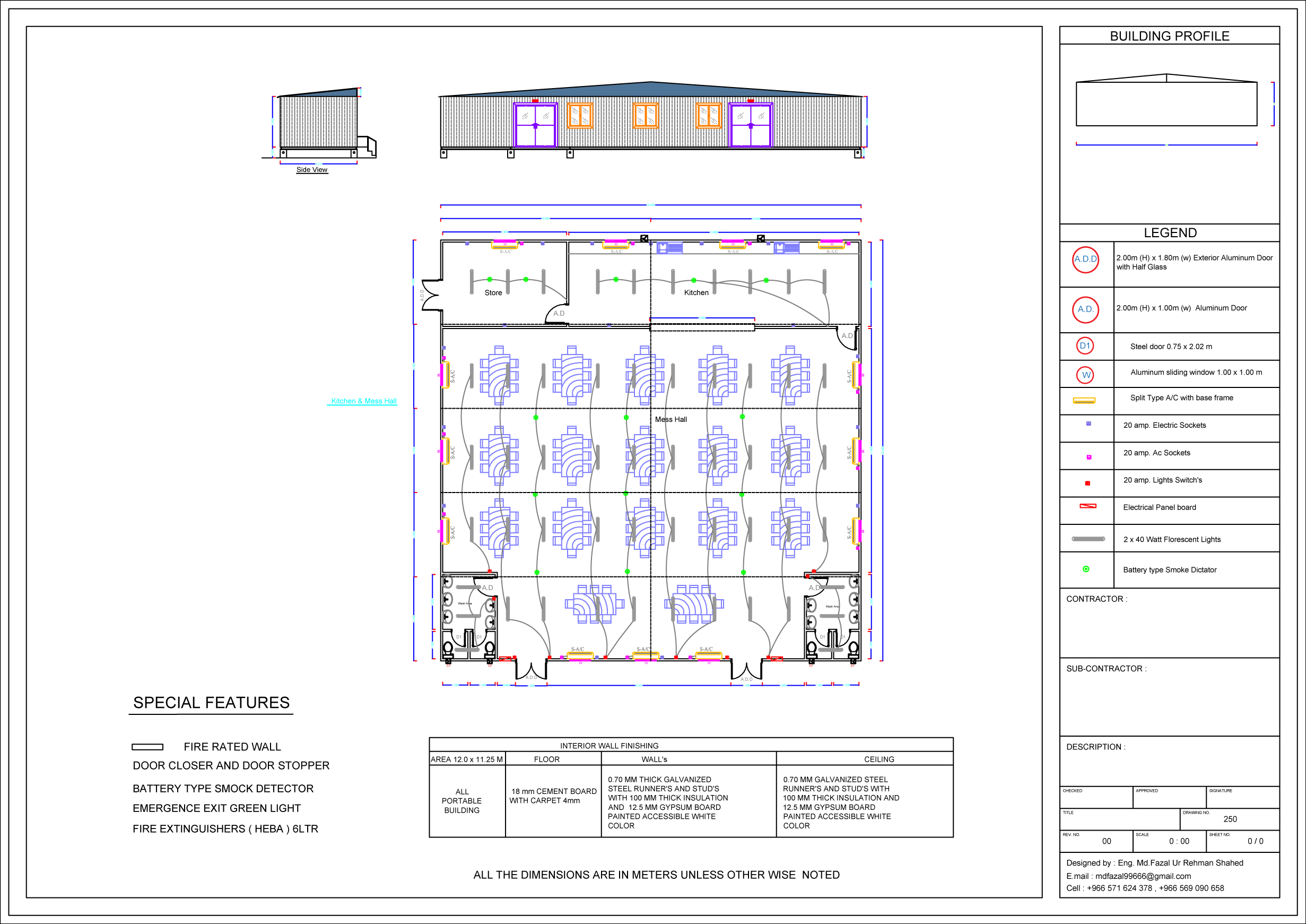 20.0-x-20.0 m Mess Hall