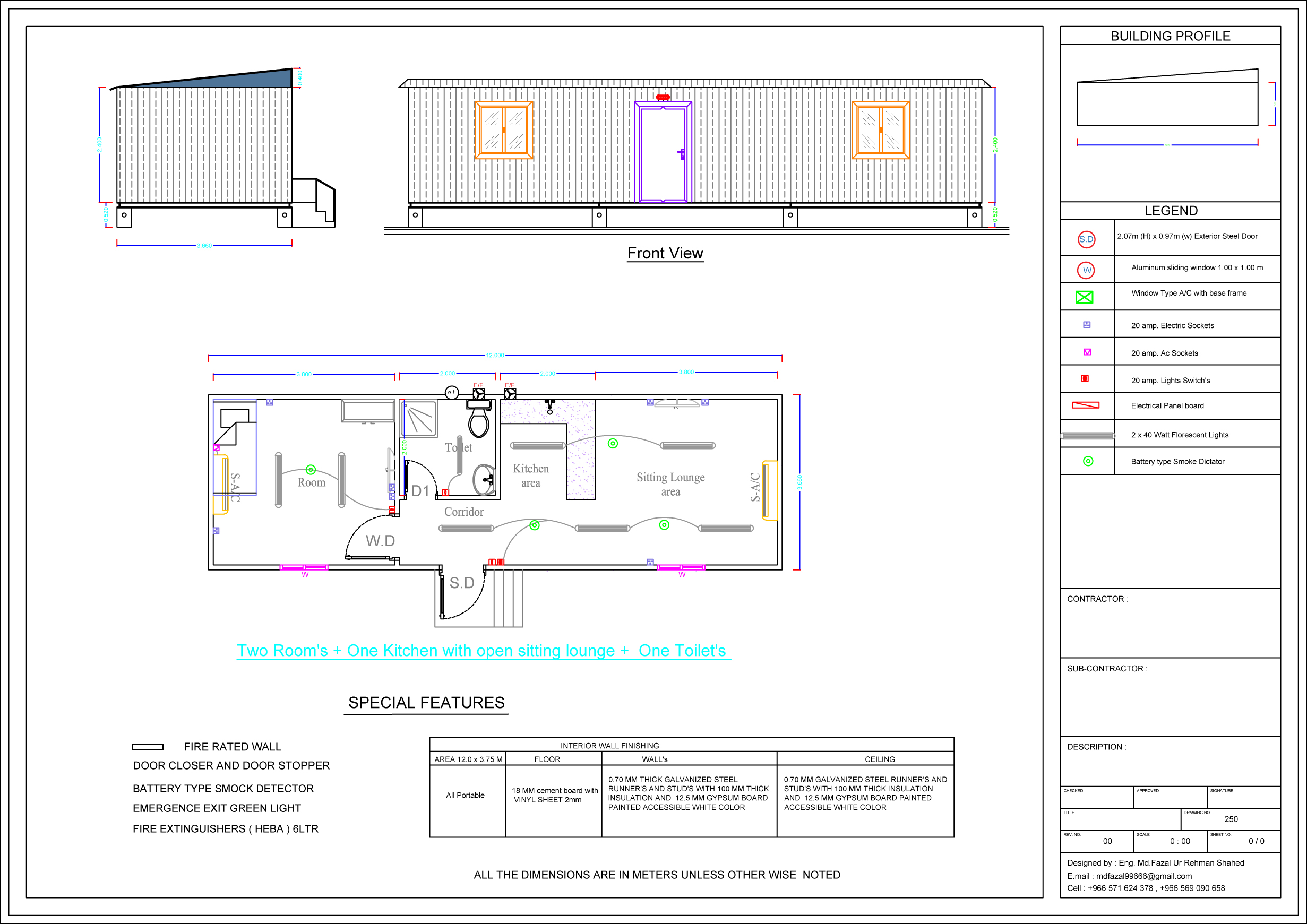 12.0-x-3.66-m 1 Room 1Toilet Open Kitchen Sitting lounge