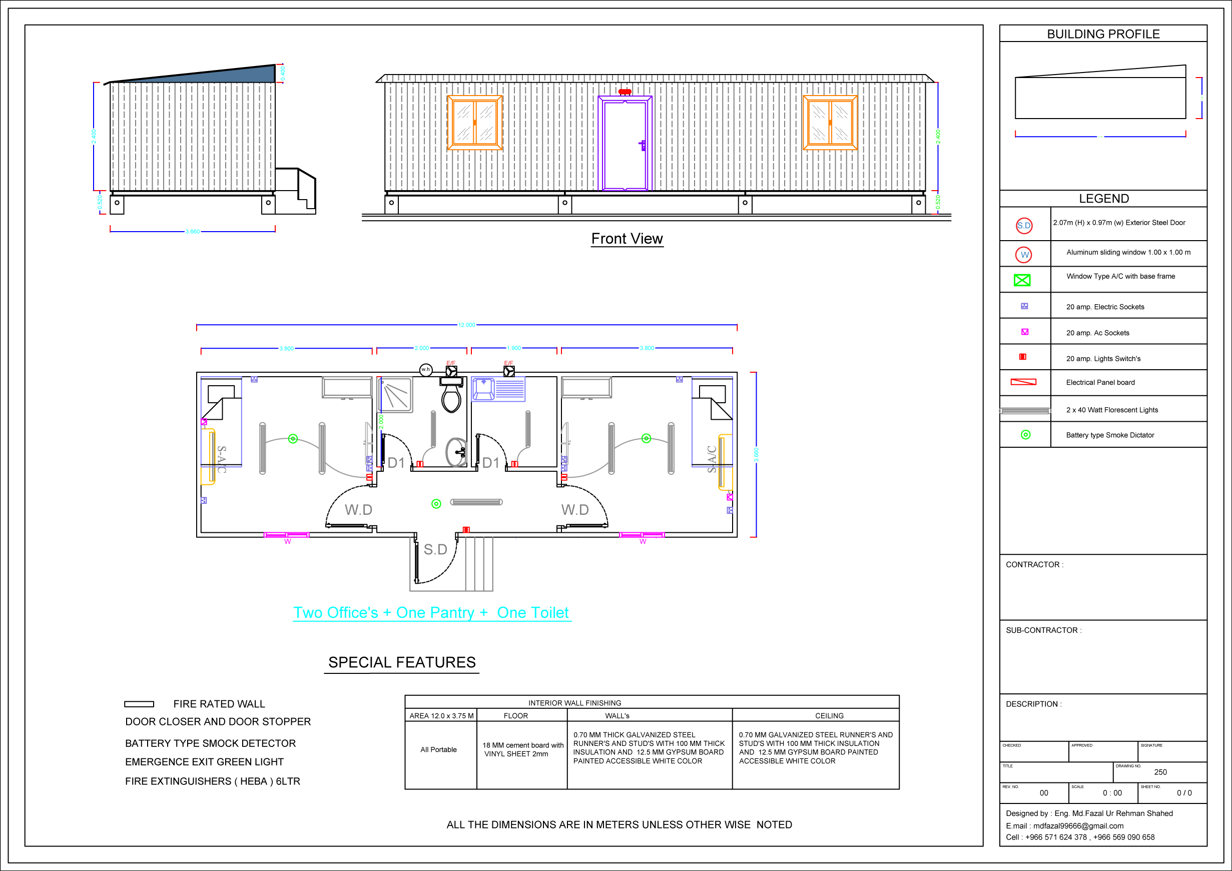 12.0-x-3.66-m 2 Offices 1Pantry 1Toilet